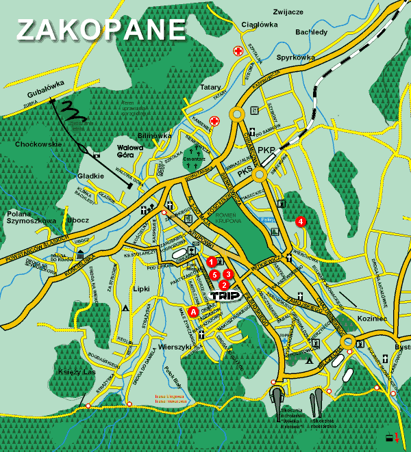 Zakopane map